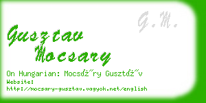 gusztav mocsary business card